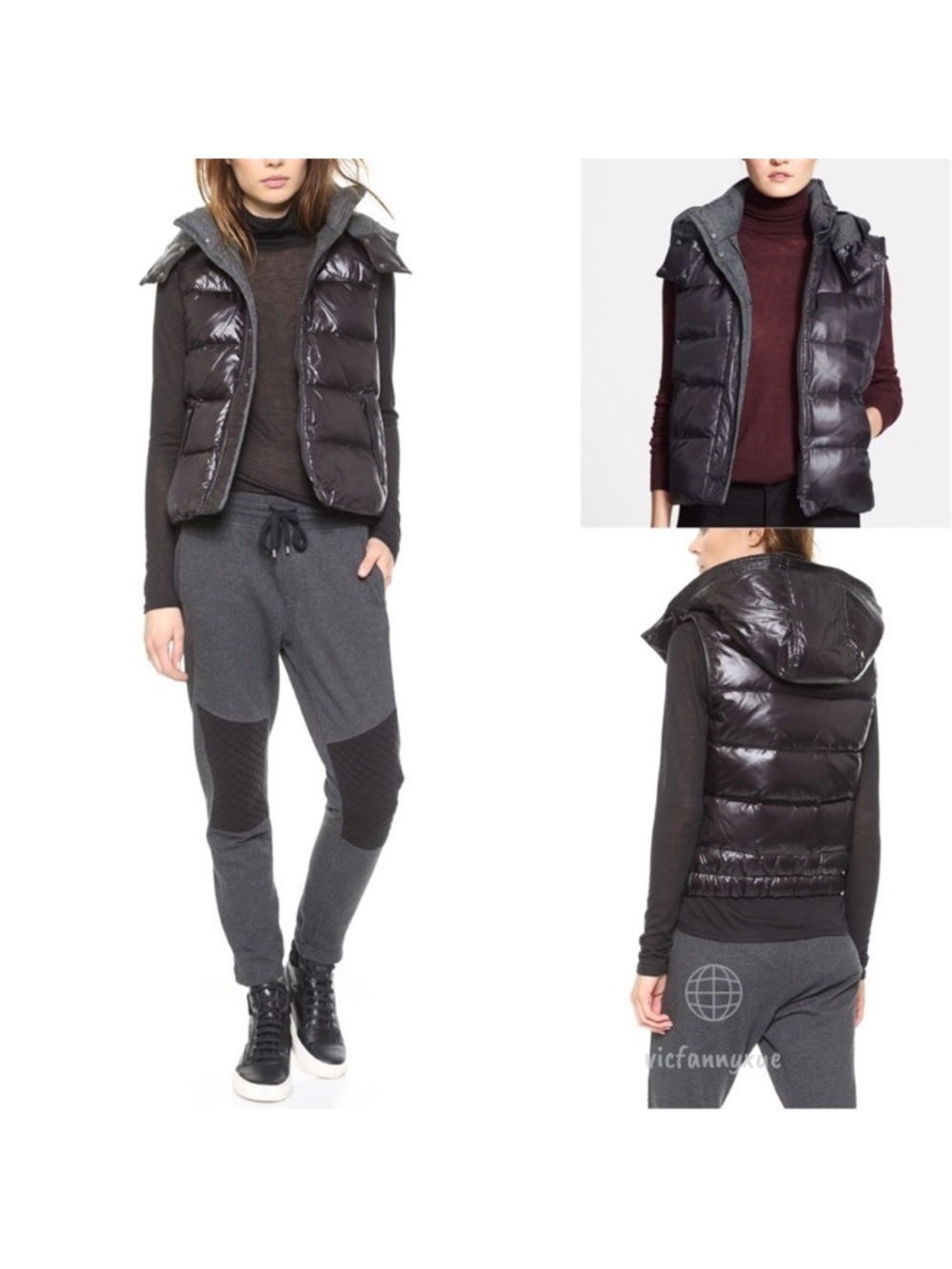 Vince Quilted Down Hooded puffer vest xxs